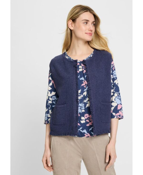 オルセン レディース アウター ニット・セーター ベスト クロップド Olsen Cropped Sweater Vest Indigo denim インディゴ