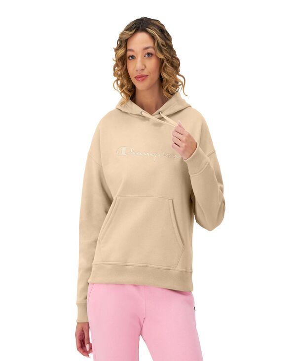 チャンピオン レディース アウター パーカー・スウェット Champion Women's Tonal Script Freshman Powerblend Long Sleeve Hoodie Champagne Frost シャンパン