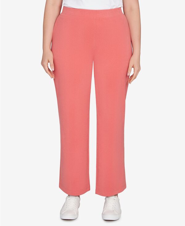 ルビーアールディー レディース ボトムス カジュアルパンツ リブニット プラスサイズ ニット Ruby Rd. Plusize Luxe Rib Knit Leisure Pants Bright Coral コーラル｜ReVida 店