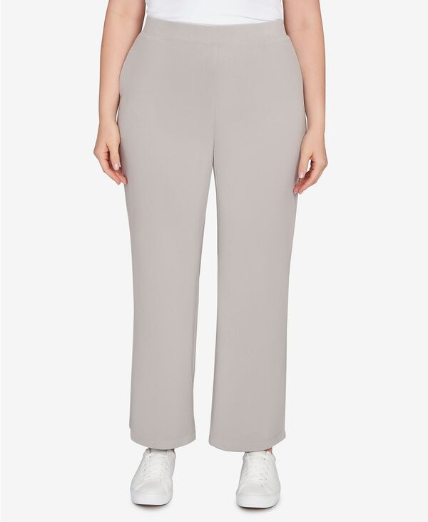ルビーアールディー レディース ボトムス カジュアルパンツ リブニット プラスサイズ ニット Ruby Rd. Plusize Luxe Rib Knit Leisure Pants Gray Heather グレー