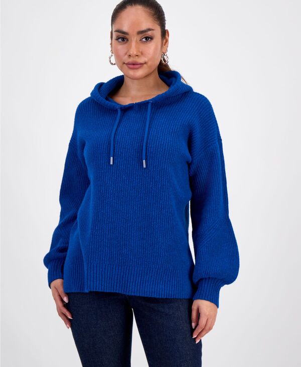 アイ.エヌ.シー インターナショナル コンセプト レディース アウター パーカー・スウェット プチ I.N.C. International Concepts Petite Blouson-Sleeve Hoodie Cobalt Dre コバルト