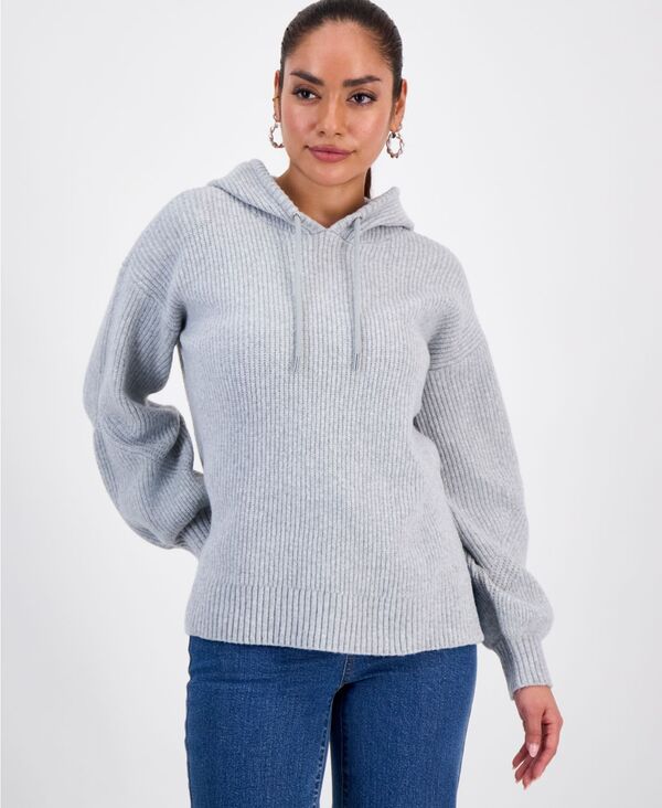 アイ.エヌ.シー インターナショナル コンセプト レディース アウター パーカー・スウェット プチ I.N.C. International Concepts Petite Blouson-Sleeve Hoodie Hthr Belle Grey グレー