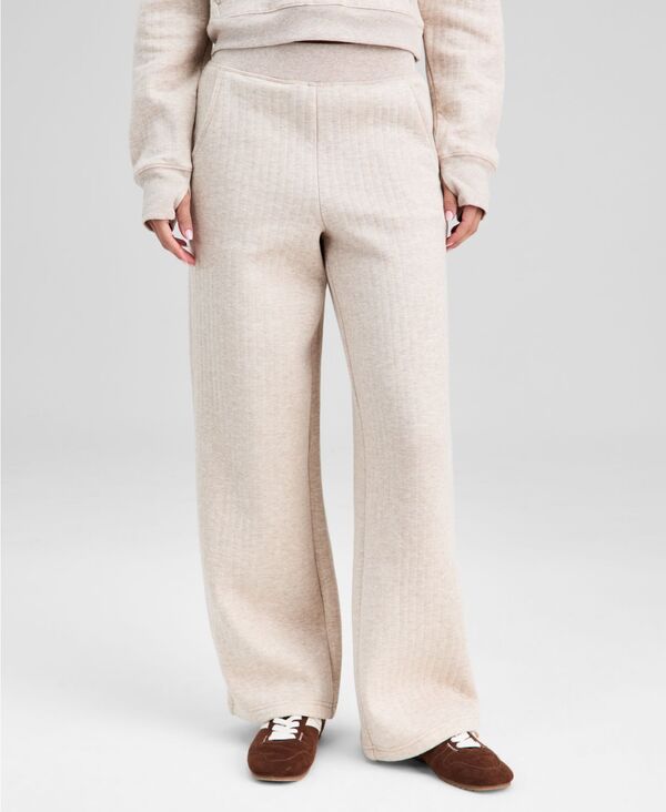アンドノウディス レディース ボトムス カジュアルパンツ ストレート プチ キルティング And Now This Petite Quilted Straight Leg Lounge Pants Ecru Melange エクリュ
