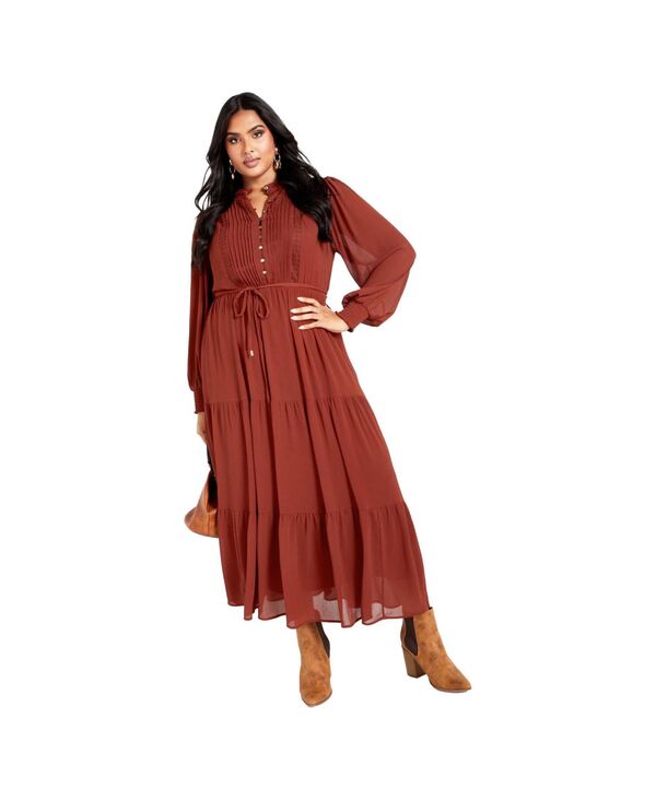 アベニュー レディース トップス ワンピース ティアード マキシ AVENUE Women's Jasmine Tiered Maxi Dress Henna