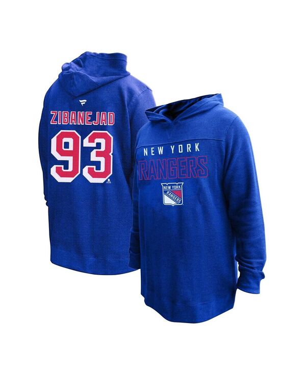 プロファイル レディース アウター パーカー・スウェット プラスサイズ Profile Women's Mika Zibanejad Blue New York Rangers Plusize Name Number Thermal Pullover Hoodie Blue ブルー