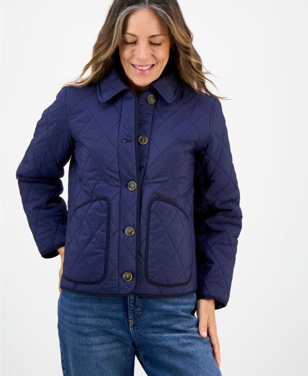 スタイルアンドコー レディース アウター ジャケット・ブルゾン プチ キルティング Style & Co Petite Quilted Utility Jacket Industrial Blue ブルー