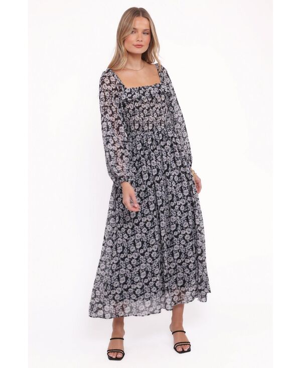 Petal and Pup レディース トップス ワンピース マキシ Petal and Pup Women's Faith Long Sleeve Maxi Dress Black floral ブラック|ReVida 店