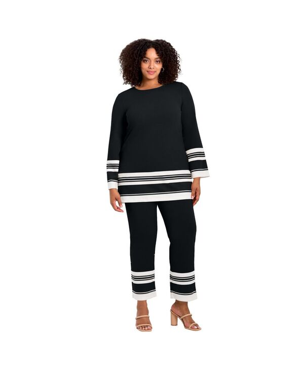 アベニュー レディース トップス シャツ AVENUE Women's Border Stripe Tunic Black stripe ブラック 12,360円