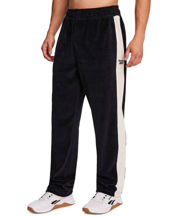 リーボック メンズ ボトムス カジュアルパンツ Reebok Men's Color-Block Regular-Fit Pants Black ブラック
