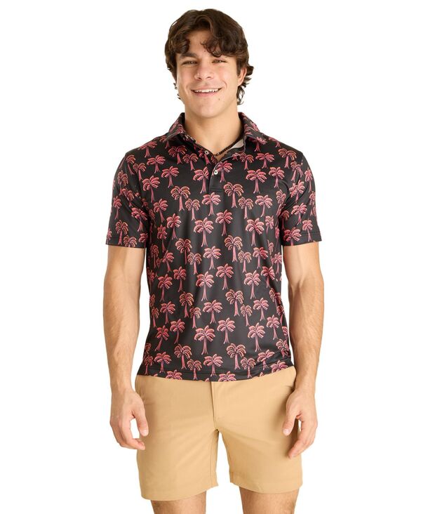 チャビーズ メンズ トップス ポロシャツ Chubbies Men's TheTropical Night Performance Polo Shirt Black/pink ブラック｜ReVida 店