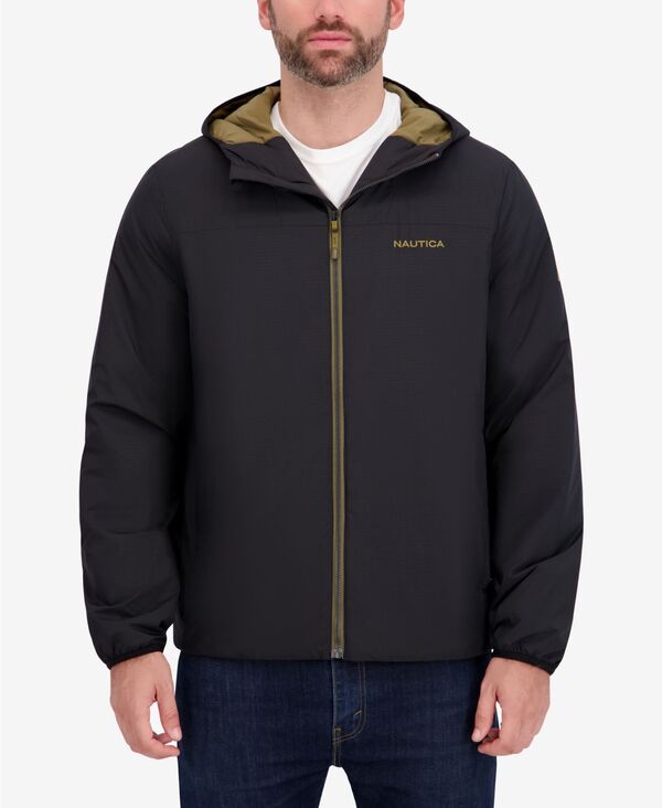 ナウティカ メンズ アウター ジャケット・ブルゾン Nautica Men's Hooded Transitional Zip Front Jacket Black ブラック 19,786円