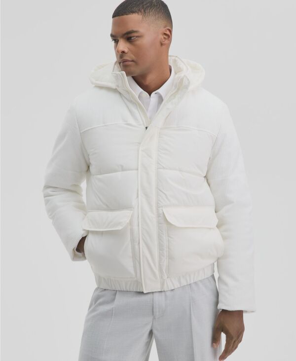アルファニ メンズ アウター ジャケット・ブルゾン キルティング Alfani Men's Quilted Two Tone Puffer Jacket Washed White ホワイト