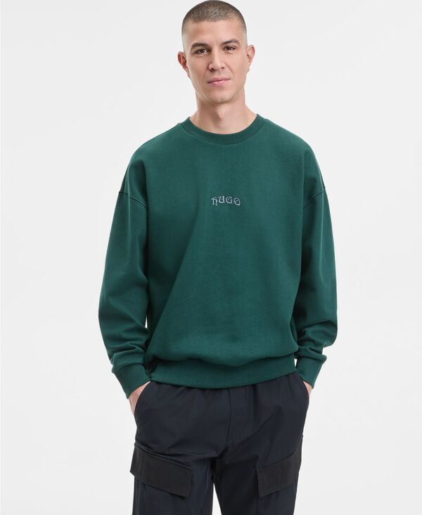 ヒューゴボス メンズ アウター パーカー・スウェット シャツ 刺繍 Hugo Boss Men's Dadsino Embroidered Sweatshirt Open Green グリーン