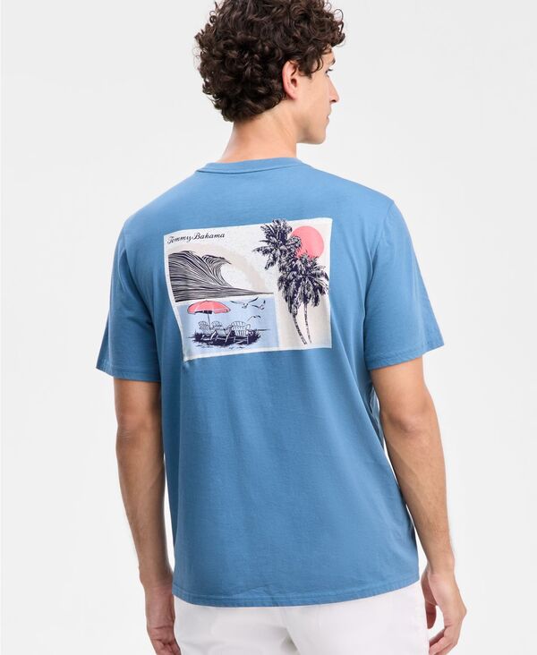 トッミーバハマ メンズ トップス Tシャツ コットン Tommy Bahama Men'surfing Sunsets Cotton T-Shirt Stellar Sapphire サファイア 12,766円
