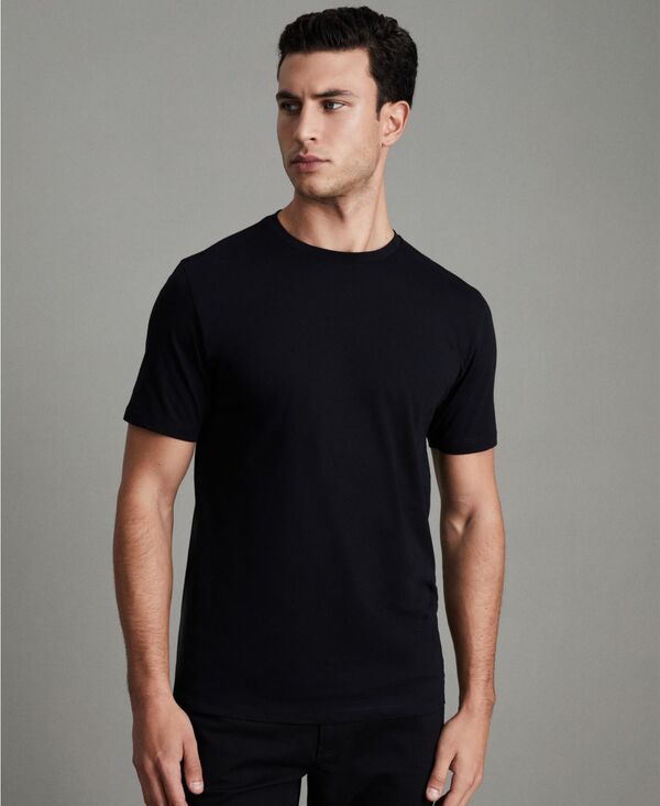 レイス メンズ トップス Tシャツ クルーネック コットン REISS Men's Cotton Crew Neck T-Shirt Black ブラック