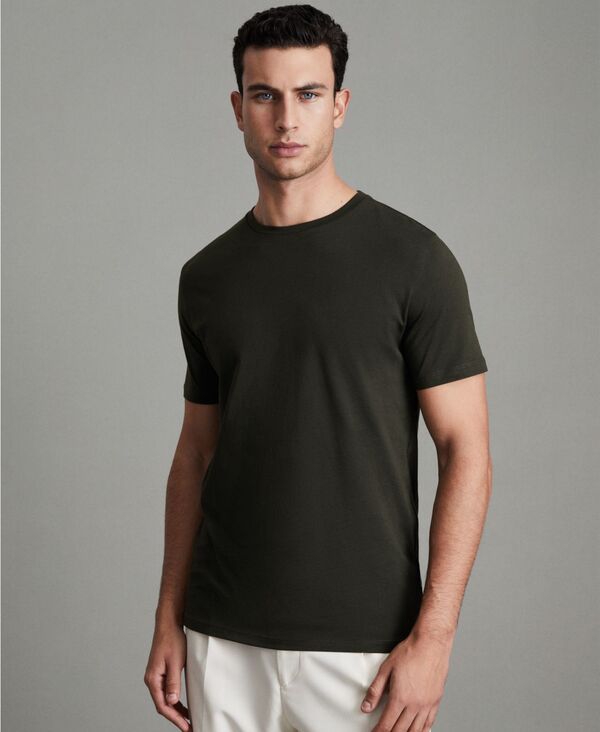 レイス メンズ トップス Tシャツ クルーネック コットン REISS Men's Cotton Crew Neck T-Shirt Oxidised Green グリーン