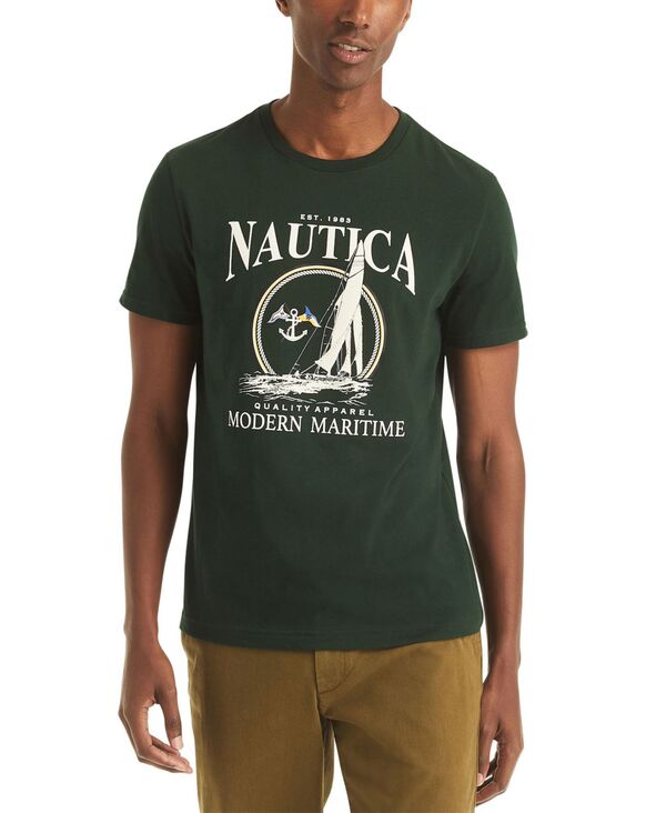 ナウティカ メンズ トップス Tシャツ クルーネック プリント Nautica Men'sail Printed Crewneck T-Shirt Kelp Seas