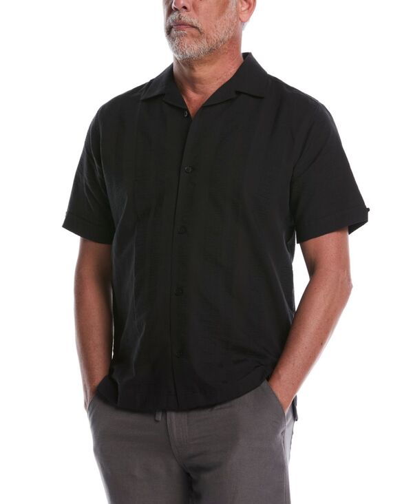 キューバベラ メンズ トップス シャツ トール Cubavera Men's Big & Tall Seersucker Stripe Short Sleeveshirt Jet Black ブラック