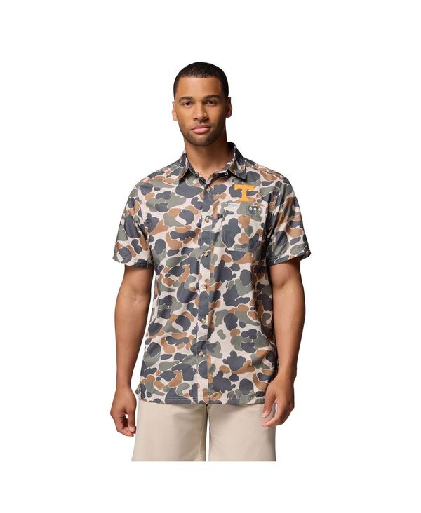 コロンビア メンズ トップス シャツ Columbia Men's Camo Tennessee Volunteersuper Slack Tide Omni-Wick Button-Up Shirt Camo