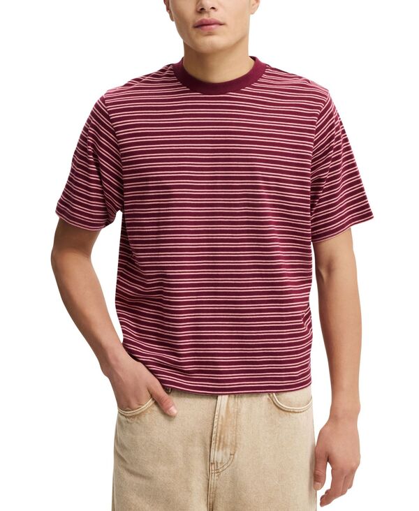 コットンオン メンズ トップス Tシャツ クロップド COTTON Men's Cropped Fit-Shirt Red レッド