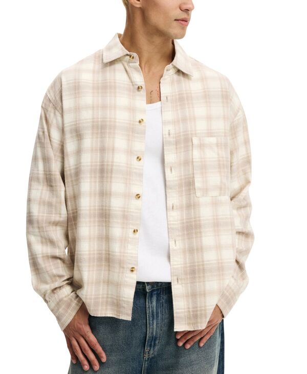 コットンオン メンズ トップス シャツ 長袖 COTTON Men's Tribeca Long-Sleeve Shirtan タン