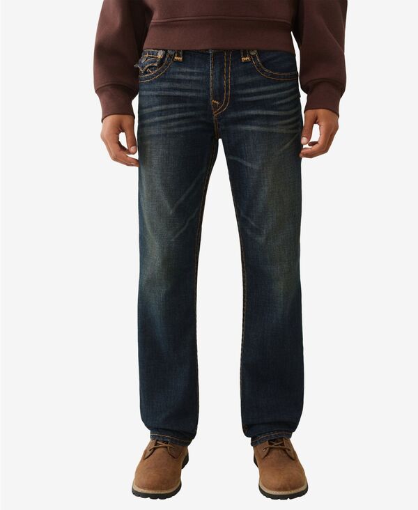 トゥルーレリジョン メンズ ボトムス デニムパンツ ジーンズ True Religion Men'super T-Stitch Straight-Fit Jeans Midnight Spark Dark Wash