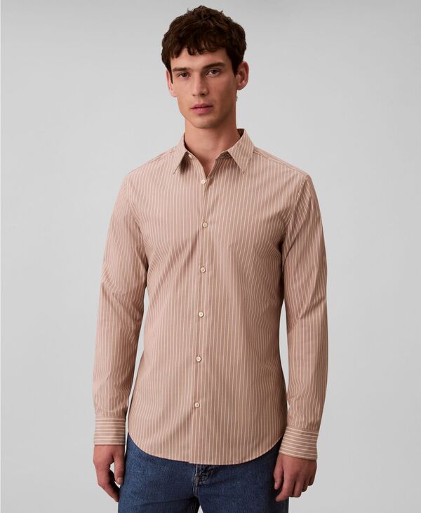 カルバンクライン メンズ トップス シャツ ダウン Calvin Klein Men'stretch Striped Slim Button-Down Shirt Amphora ストライプ 14,220円