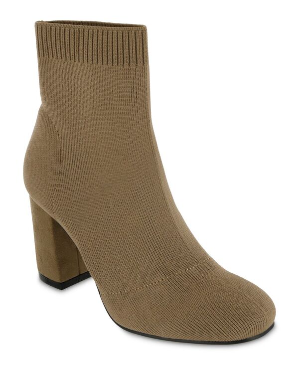 ミア レディース シューズ ブーツ・レインブーツ ヒール MIA Women's Erika Stacked Heel Booties Dark Sand サンド