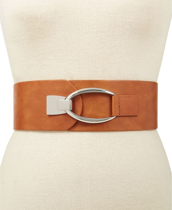 アイ.エヌ.シー インターナショナル コンセプト レディース アクセサリー ベルト I.N.C. International Concepts Interlocking-Hook Stretch Belt Cognac