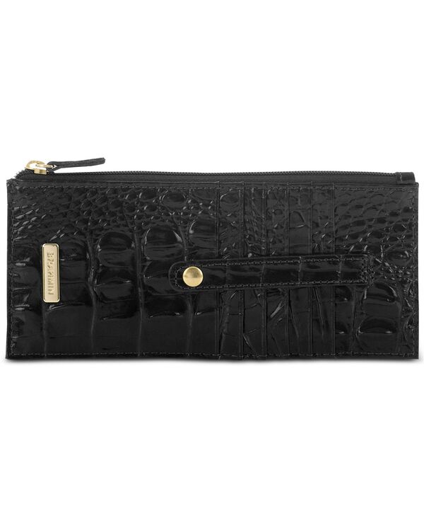 ブランミン レディース アクセサリー 財布 レザー Brahmin Credit Card Melbournembossed Leather Wallet Black/Gold ブラック