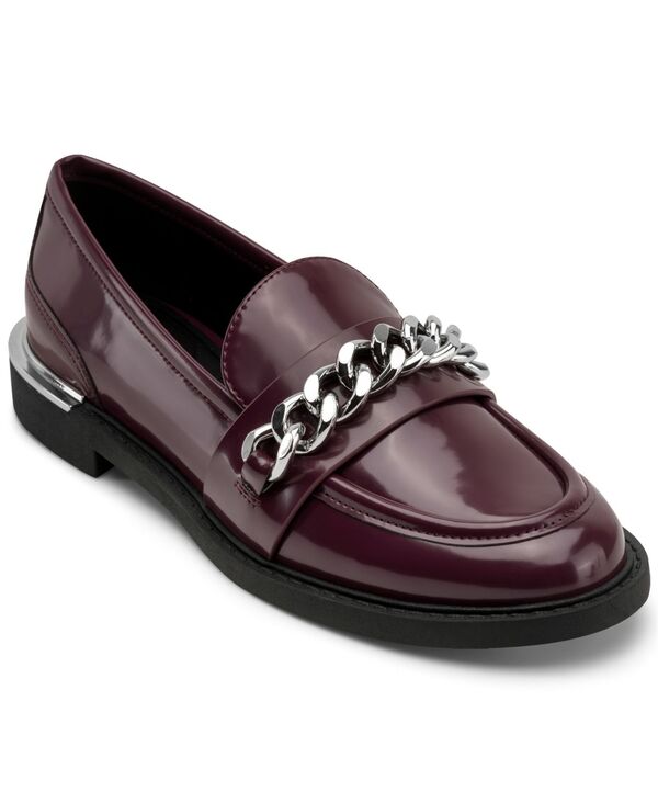 ダナ キャラン ニューヨーク レディース シューズ パンプス ローファー DKNY Women's Ryleigh W/ Chain Slip On Loafers Burgundy バーガンディ