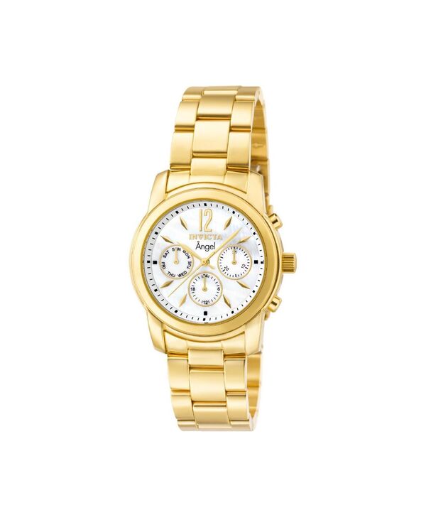 インビクタ レディース アクセサリー 腕時計 Invicta Women's 0465 Angel Quartz Chronograph White Dial Watch Gold ゴールド