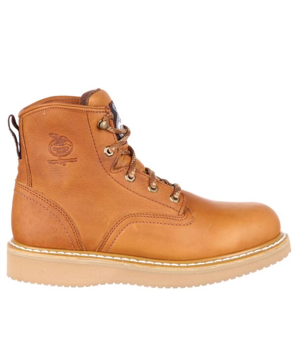 ジョージブーツ メンズ シューズ ブーツ・レインブーツ Tシャツ GEORGIA BOOT Men's Wedge Steel Toe Work Boot Barracuda gold ゴールド｜ReVida 店