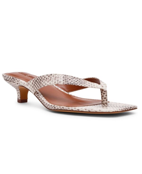 スティーブ マデン レディース シューズ サンダル ヒール Steve Madden Tracie Kitten-Heel Thong Sandals Natural Snake