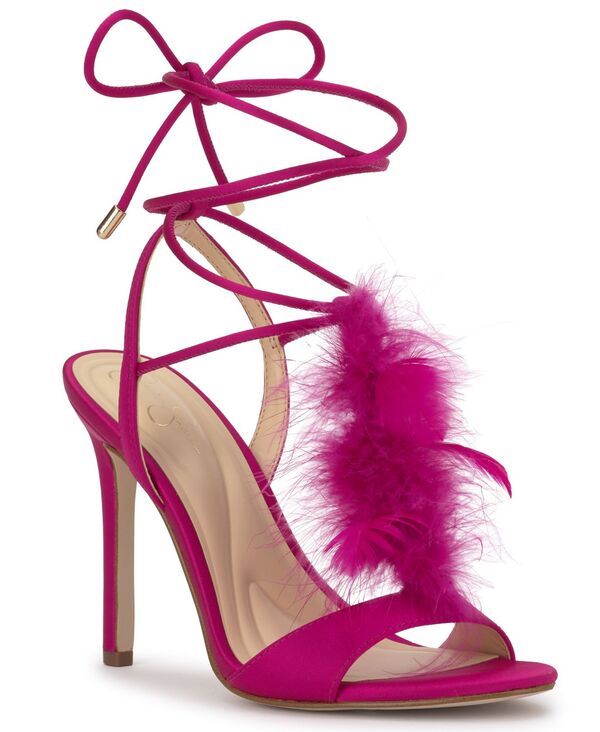 ジェシカシンプソン レディース シューズ サンダル ラップワンピース Jessica Simpson Women's Jenzin Feather Wrap Dressandals Dark Fuschia フューシャ