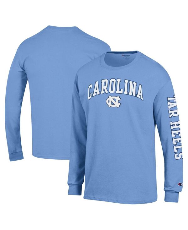 チャンピオン メンズ トップス Tシャツ ロゴ ヒール Champion Men's Carolina Blue North Carolina Tar Heels Arch Over Logo 2-Hit Long Sleeve T-Shirt Light Blue ブルー