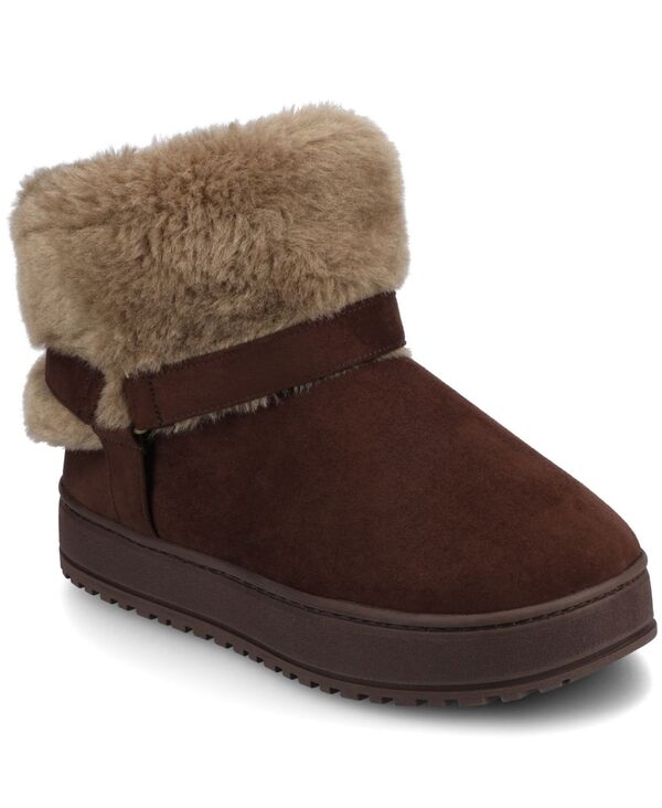ジュルネ コレクション レディース シューズ ブーツ・レインブーツ Journee Collection Women's Thada Round Toe Booties Chocolate チョコレート｜ReVida 店