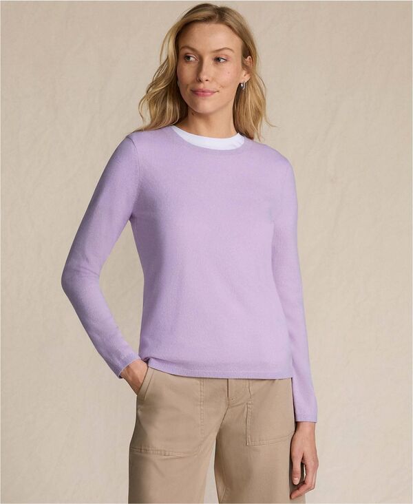 ランズエンド レディース アウター ニット・セーター Lands' End Women's Cashmere Sweater Washed lavender heather ヘザー