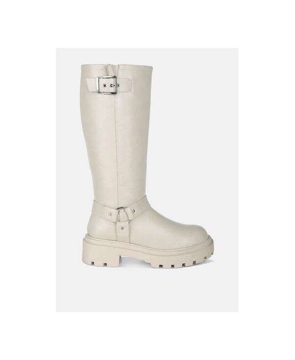 ロンドンラグ レディース シューズ ブーツ・レインブーツ London Rag Womens Taimen Harnes Detailong Boots Light beige ベージュ|ReVida 店