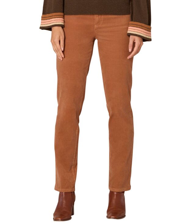 デモクラシー レディース ボトムス デニムパンツ コーデュロイ プチ ジーンズ Democracy Petite \"Ab\"solution Corduroy Straight-Leg Jeans Burnt Orange オレンジ