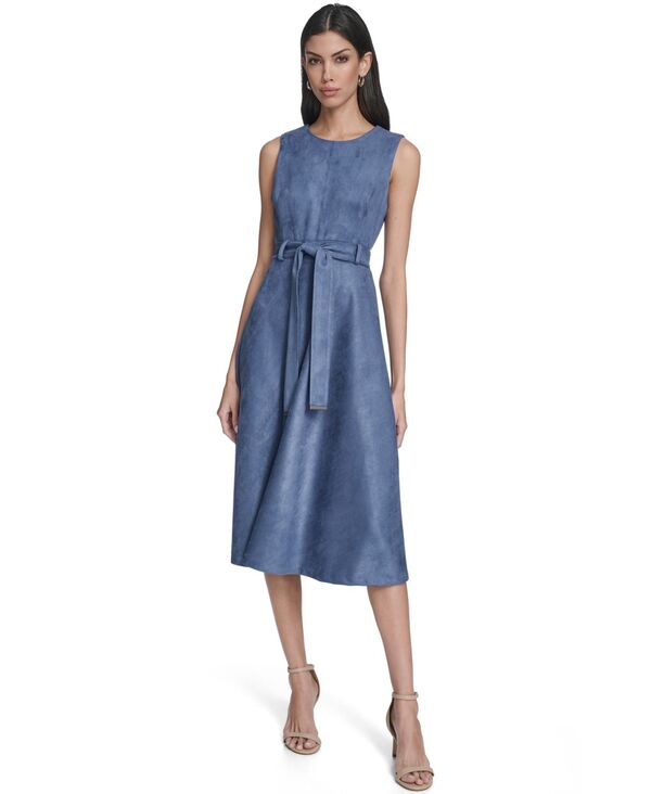 カルバンクライン レディース トップス 衣装 midi ノースリーブ Calvin Klein Women\u0027sleeveless Midi Dress Vintage Indigo インディゴ ワンピース-レディースファッション