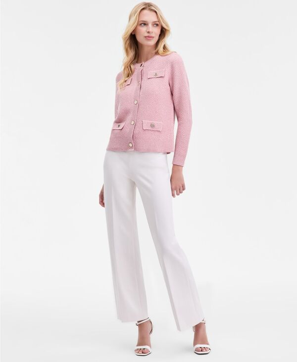 アンクライン レディース ボトムス カジュアルパンツ Anne Klein Women's Mid-Rise Wide-Leg Pull-On Pants White Dove ホワイト
