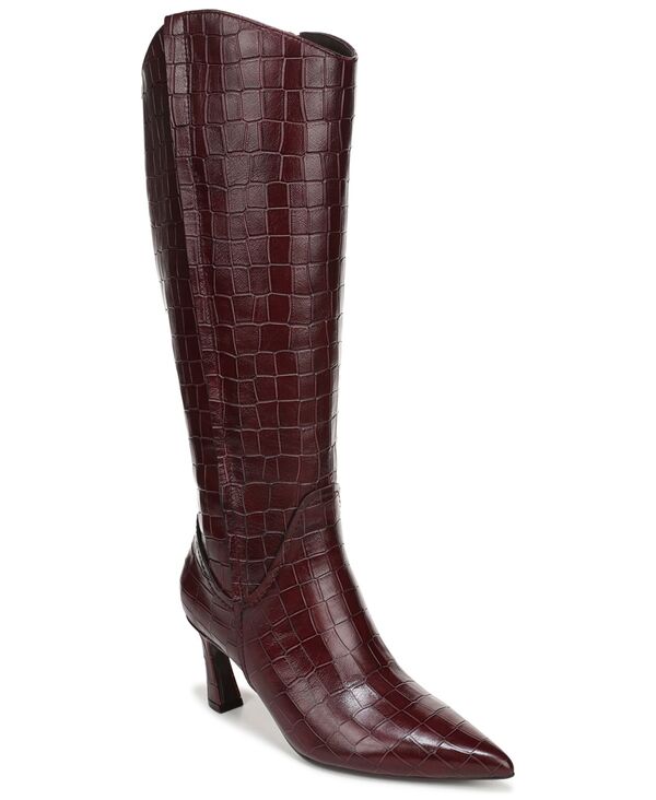 ナチュライザー レディース シューズ ブーツ・レインブーツ トール Naturalizer Women's Emily Zip Tall Boots Regular Narrow Calf Wide Calf & Extra Wide Calf Cranberry Red Croco Leather レッド｜ReVida 店