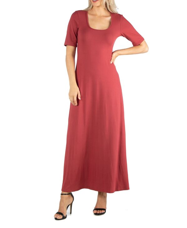 24 セブンコンフォート レディース トップス ワンピース マキシ 24seven Comfort Apparel Women's Casual Maxi Dress Hunter