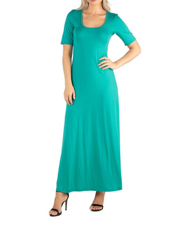 24 セブンコンフォート レディース トップス ワンピース マキシ 24seven Comfort Apparel Women's Casual Maxi Dress Jade
