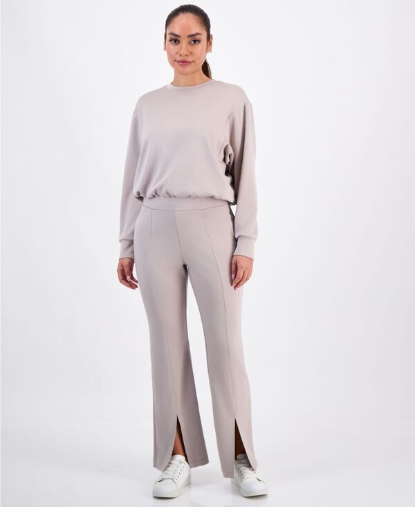 アイ.エヌ.シー インターナショナル コンセプト レディース ボトムス カジュアルパンツ プチ I.N.C. International Concepts Petite Pull-On Flare-Slit-Hem Pants Taupe トープ