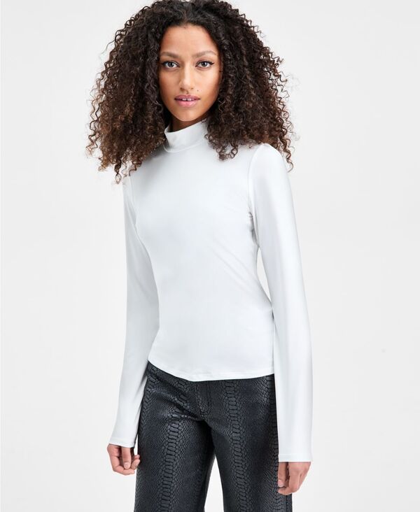 アンドノウディス レディース トップス シャツ ジャージー 長袖 And Now This Women's Mock-Neck Jersey Long-Sleeve Top Calla Lily