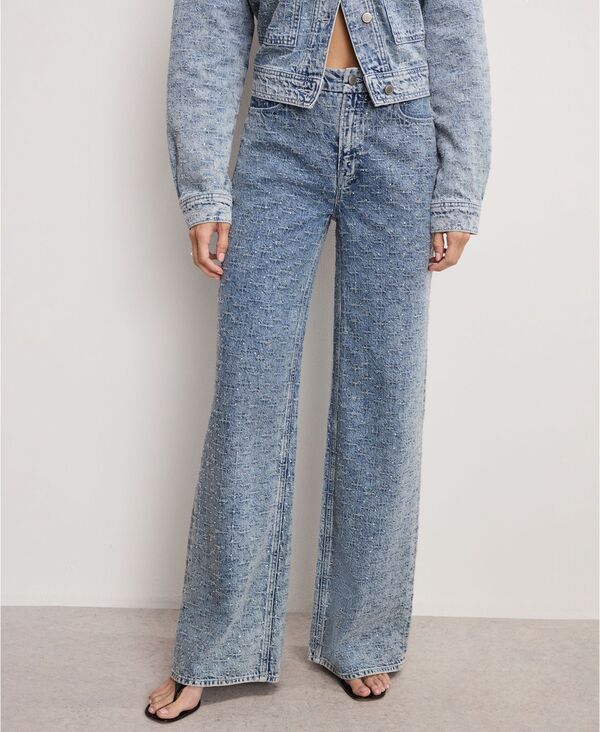 グッドアメリカン レディース ボトムス デニムパンツ ワイドレッグ プラスサイズ ジーンズ Good American Women's Good Wide Leg Mid-Rise Denim Jeans Regular and Plusize Indigo インディゴ
