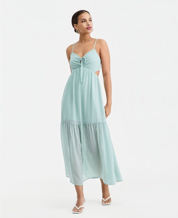 バースリー レディース トップス ワンピース Vネック ミディ ノースリーブ Bar III Women's V-Neck Sleeveless Midi Dresseafoam