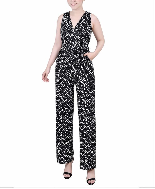 ニューヨークコレクション レディース トップス ジャンプスーツ プチ ノースリーブ NY Collection Petite Sleeveless Belted Jumpsuit Night Icemoon